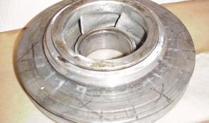 Sleeve journal bearings and hydrodynamic (tilting pad type) thrust bearings (sometimes referred to as Kingsbury-type bearings or KTBs), if present, are inspected and the condition documented.