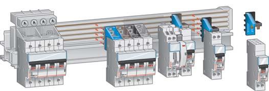 3P and 4P DPX³ 160 and 250 circuit breakers and RCBOs. SUPPORT BASES FOR MODULAR DEVICES For fixing and connecting 1P, 2P, 3P and 4P DX³ 1 module/pole and 1.5 module/pole circuit breakers.
