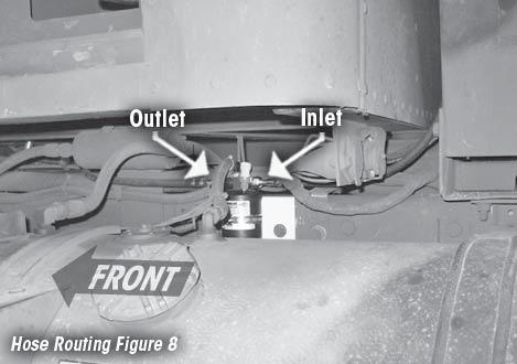 receiver/drier is positioned correctly. Outlet must be facing forward and connects to hose from evaporator.