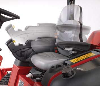 The Toro air ride suspension seat adjusts to the operator s desired