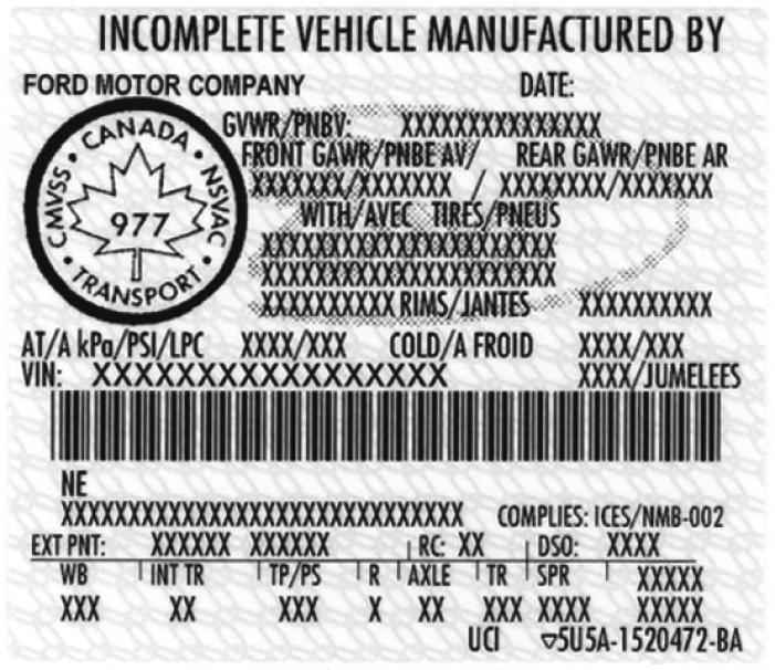 VEHICLE DESCRIPTION INCOMPLETE VEHICLE MANUAL COVER The cover of this manual depicts the incomplete vehicle configurations for which compliance representations are contained in this manual.