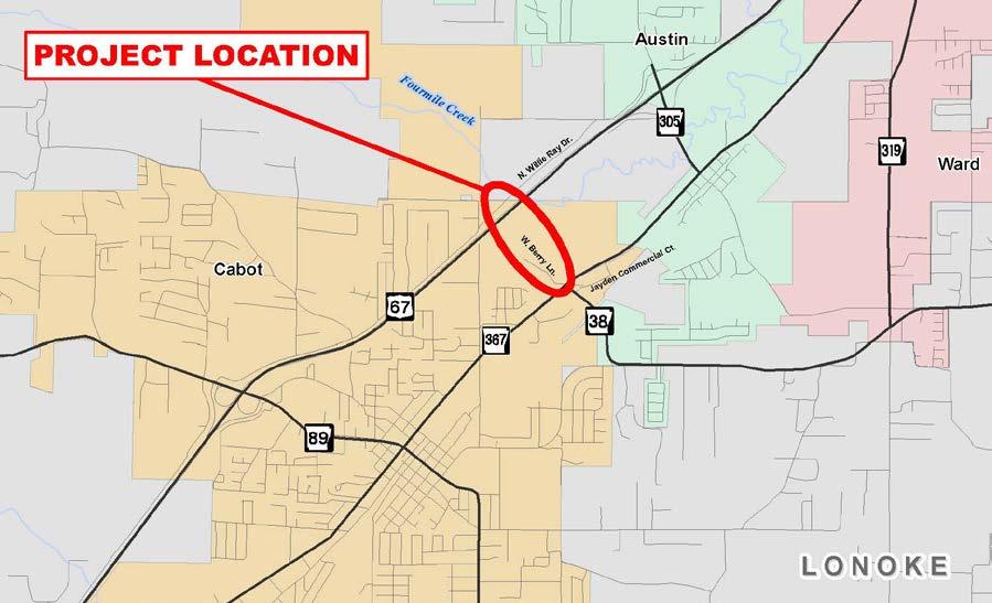 Project Project Description The Arkansas State Highway and Transportation Department (AHTD) is requesting funding to construct a new Interchange on Highway 67 north of Cabot, located in Lonoke