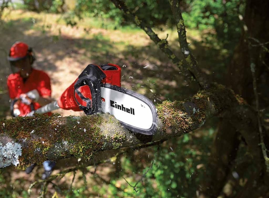 POWER TOOLS POWER TOOLS THE ONE BATTERY FITS ALL SYSTEM FROM EINHELL Lawnmowers 22-23 Scarifier & aerator 24 Grass trimmer 25 Hedge trimmer 26 Multi-tool 27 Chainsaws 28 Leaf blower 29 Accessories