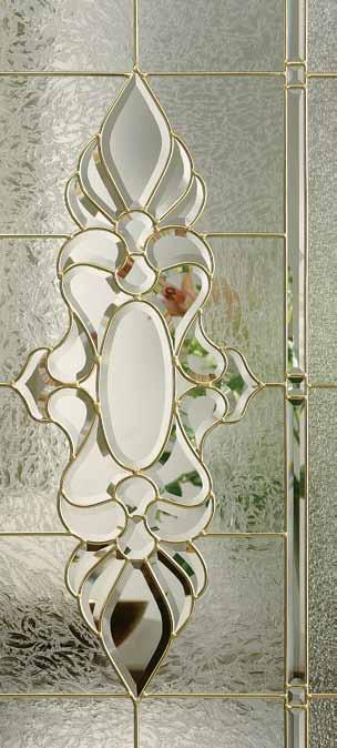 Heirloo Heirloom by ODL HME 268N Door and HSE 268N Sidelites Caming Clear Bevels Granite Glue Chip Caming Available Polish Brass