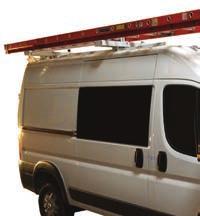 RAM PROMASTER EQUIPMENT LADDER RACK SYSTEMS EZ Lo-Down Ladder Rack Heavy-Duty mechanism gently lowers and raises ladder into position.