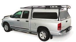 RACKS FOR TRUCKS WITH SHELLS HEAVY-DUTY PRO II CARGO RACK Camper Shell Front Mount Assembly With camper shell applications, the rack footplates cantilever out from
