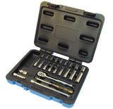 24 PC 1/4" DR S.A.E. Socket - 6 Point 42 PC 1/4" DR S.A.E./Metric Socket Wrench Set - 6 Point 9 PC 1/4" DR S.