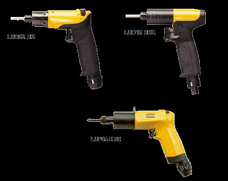 Direct Drive Pistol Grip Models The LUD and LUF pistol grip range comes in several different configurations: HR/HRD: Model with traditional-grip can be used with high grip when feed force is needed