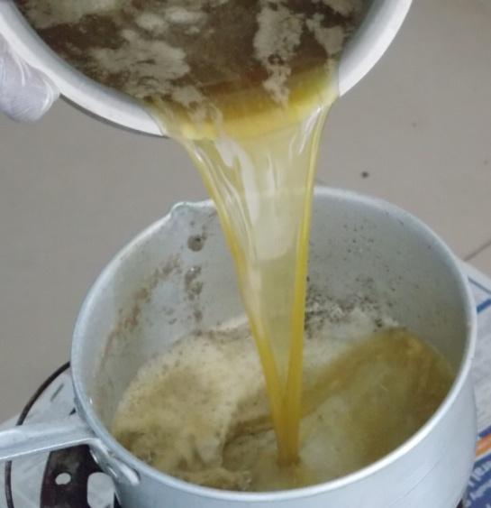 Fig. 1 Extraction of scum oil methyl ester from dairy waste water Optimization was done on two separate catalyzed processes, for NaOH catalyzed process methanol to oil molar ratio is 3:1 to 15:1,