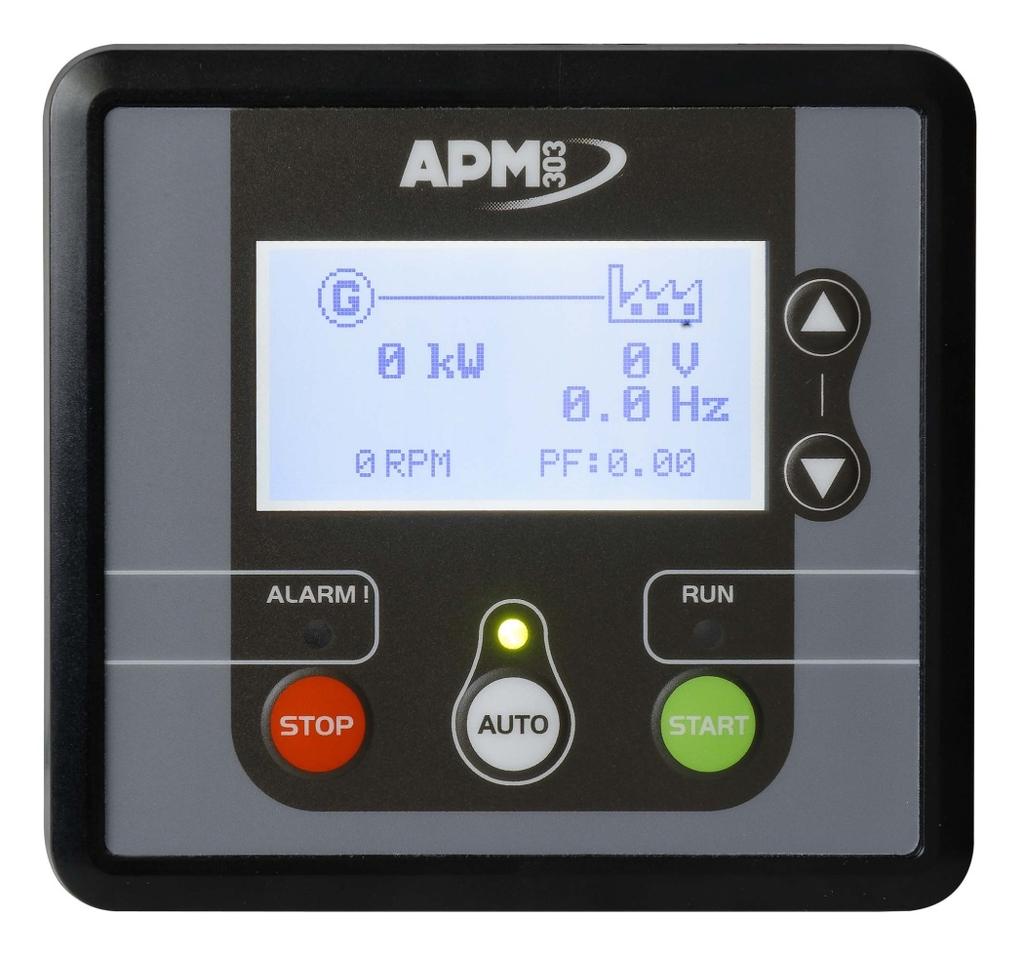 KH CONTROL PANEL APM303, comprehensive and simple APM403, basic generating set and power plant control The APM303 is a versatile unit which can be operated in manual or automatic mode.
