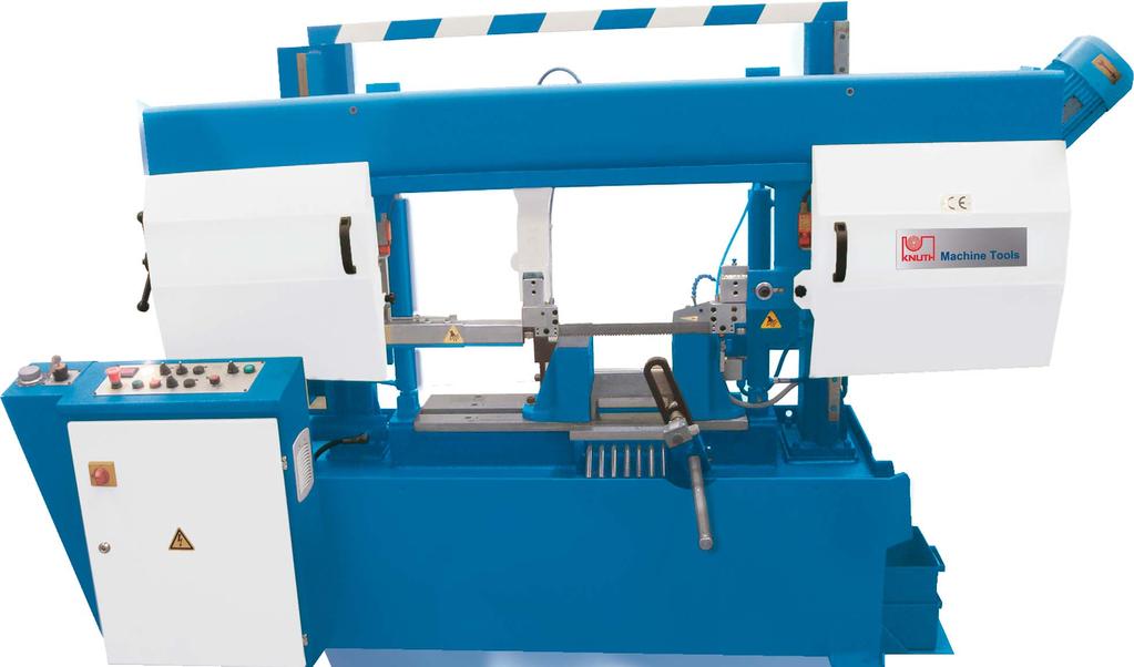 mode for an optimum change-over to work feed and limiting of the vertical saw frame travel - everything is automated to reduce operator work load the automatic saw blade guiding system synchronizes