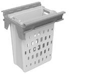 components must be ordered separately Frame, powder coated, silver Laundry basket, white plastic InnoTech Pull Laundry 450 1 fitted frame including front stay