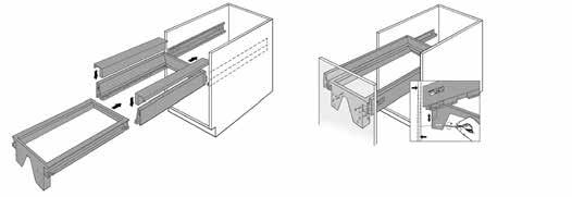 ArciTech Pull waste system sets Hett CAD Top running waste collecting system for ArciTech drawer, 94 mm high ArciTech Pull frame is fitted instead of drawer bottom panel Frame can be equipped as