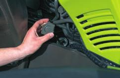The radiator slides out, and the air filter can be removed in no time at all.