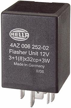 Signal System Relay - Flasher Unit 4AZ 006 252-027 Mounting Type mounting Plugged Number of Poles 6 Operating Mode Electric Protection Type (IP Code) 53 Rated Voltage [V] 12