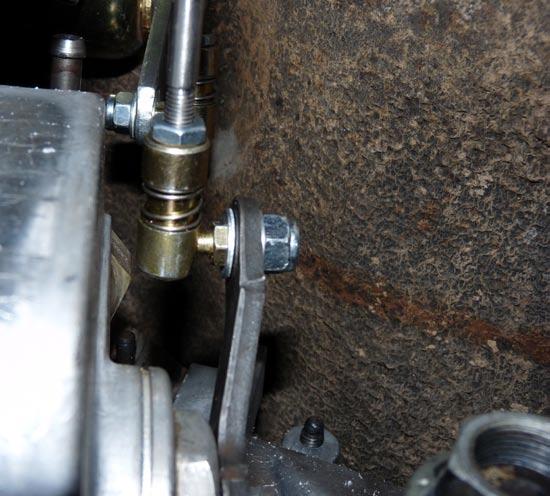 Shown here is the bushing installed into the transfer case pivot plate.
