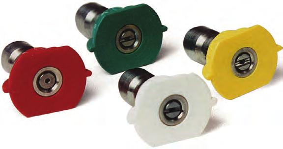 Quick Disconnect Spray Nozzles Threaded Spray Nozzles 4000 PSI 4000 PSI Fits most 1/4" Quick Disconnect couplers 1/4" NMPT Colour coded for angle of spray Stainless steel body Stainless steel body 25