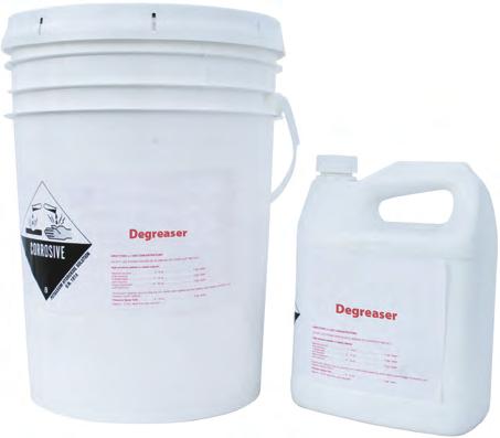 Degreaser This highly concentrated caustic liquid is ideal for degreasing engines and heavy equipment.