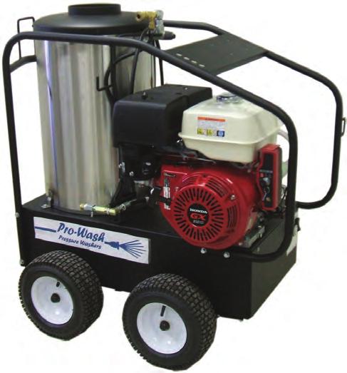 Hot Water Pressure Washers PW-2700GH Features Industrial Gas Engine Adjustable temperature control 50' Wire Braid Pressure