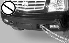 {CAUTION: These hooks, when used, are under a lot of force. Always pull the vehicle straight out. Never pull on the hooks at a sideways angle.