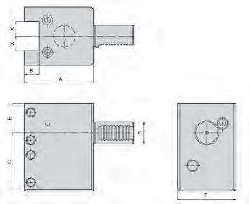Tool Holder OKUMA OKUMA D X Dimensions ( mm ) A B C E F M