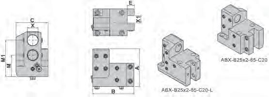 ABX-B25-75-A 25 92 72 104 85 ABX-B25-85-A Specifi cations: External/ Internal Coolant X A B C M M1 25