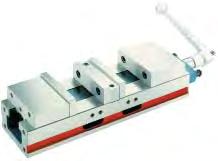 3-15/16 44 5-15/16 101 GROMAX Super Lock Vise Material is highest quality ductile iron 80,000 psi, flame hardened bed, standard swivel base, hardened & ground jaw plates, screws hardened & threads
