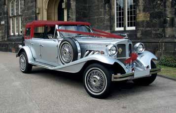 Matching pair available 4 passengers Silver Beauford Tourer Convertible (Red Roof)