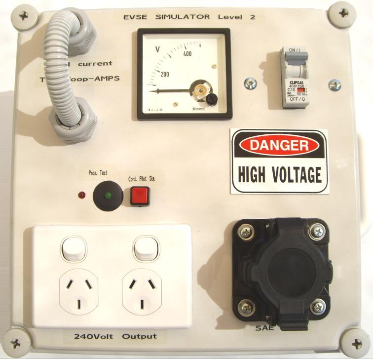 EVSE Simulator Operating Instructions Model GS-1007 This EVSE Simulator is designed to allow full functionality testing of a SAE J1772 compliant EV Charger Fixed or Mobile charger.