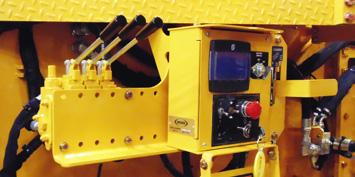chain speed and direction control Manual hydraulic valves keep the system simple and allow the operator to