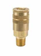 Pneumatic Quick Couplings General Purpose 20 Series Couplers Accepts Industrial Interchange Nipples Manual sleeve, single shut off Couplers- Female Pipe Thread Brass Steel Stainless Steel (303)