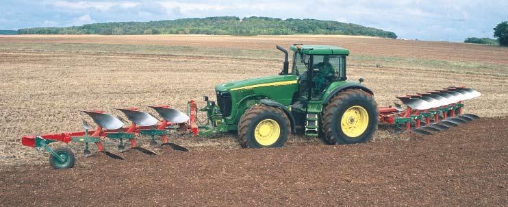 By using a front mounted plough the capacity can be increased by more than 50% without increasing the tractor size. For further information, see pages 38, 39 and 41.