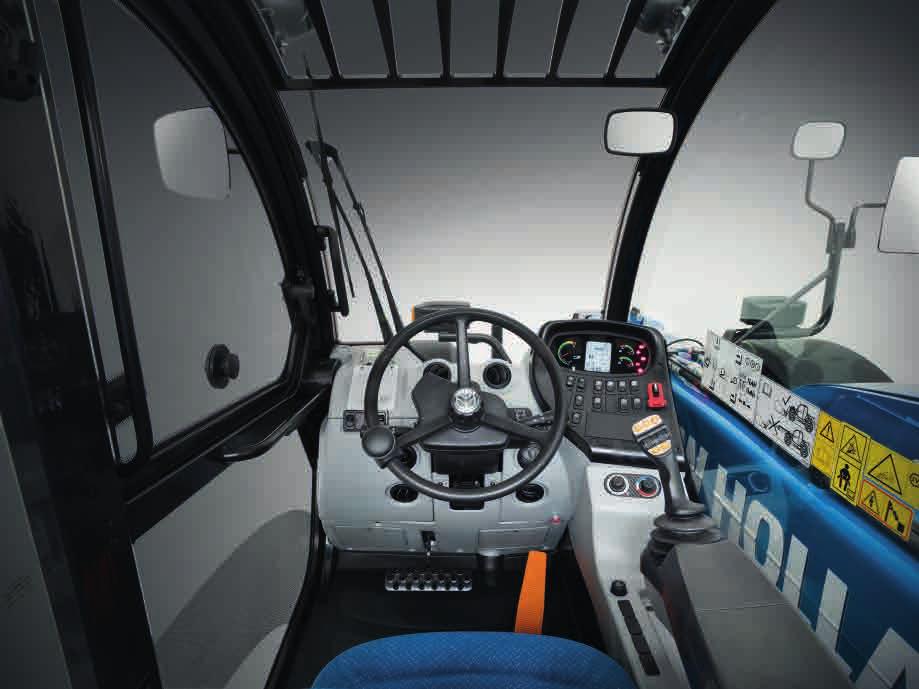 8 9 CAB AND COMFORT SEE MORE FOR BETTER PRODUCTIVITY New Holland has taken its established expertise in tractor cab design and applied it to the
