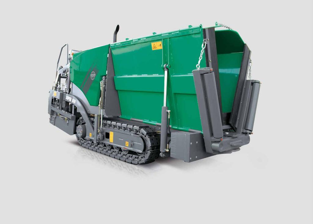 Highlights Track gauge only 1.1m Pave speed up to 60m/min. Clearance width only 1.2m Powerful and economical Deutz engine rated at 45kW, with ECO Mode Pave widths from 0.5m up to 3.