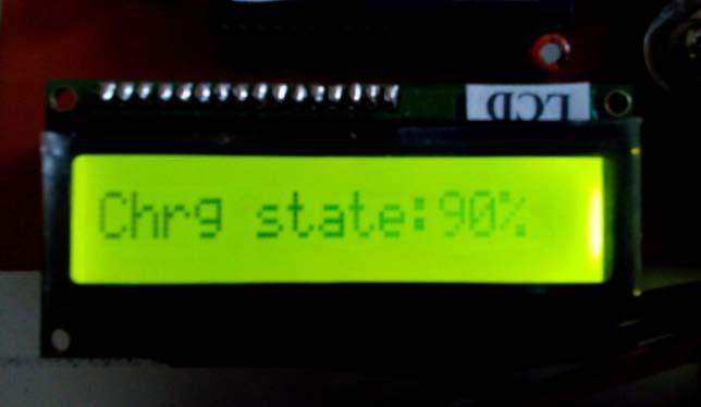 Figure 5: Charge state displayed on LCD Applications: To charge mobile phone and camera (digital as well as CC cameras). MP3, CD and MD players can be charged.