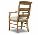 80W x 20D x 38 1/2H (203 x 51 x 98 cm) shown on page 3, 8 5447-75710-TOFFEE Ladderback Side Chair Rubberwood Solids with