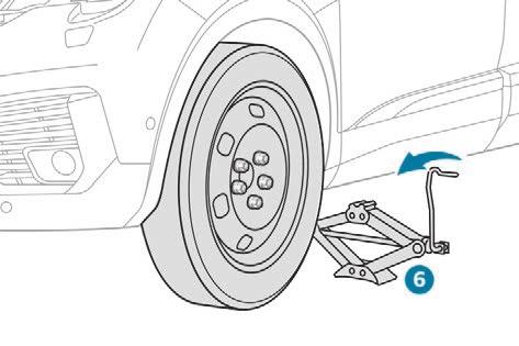 Take care to position the jack only at one of the jacking points, A or B, under the vehicle, ensuring that the head of the jack is centred under the contact area of