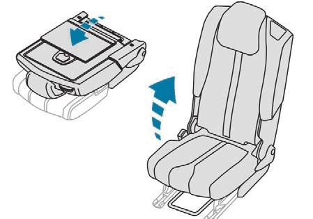 Folding from the boot Replacing the seat Continuity panels Ease of use and comfort 3 When loading, for example, or from the 3rd row seats: F Pull strap C to unlock the desired seat and give the