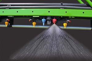 If that nozzle is switched, the automatic boom guidance regulates the relevant suitable target surface distance.
