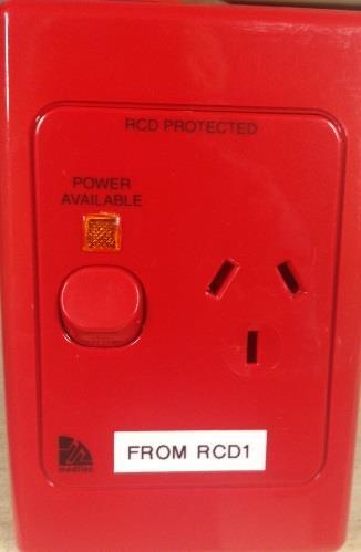 Socket outlets (cont.) CL.2.7.4.1 (socket outlets) Slave GPOs to be labelled as 'From RCD 1' etc. (letter height minimum 2.