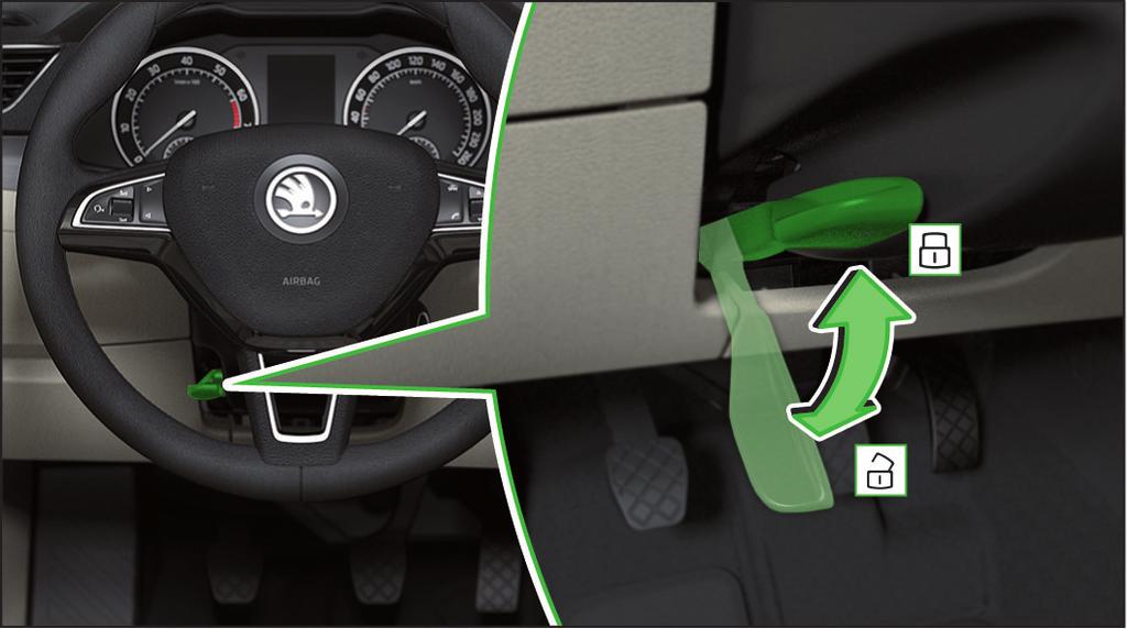 Adjusting the steering wheel position Adjust exterior mirrors Steering