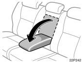Armrest 21p242 To use the armrest, pull it down as shown in the illustration. NOTICE To prevent damage to the armrest, avoid putting heavy loads on it.