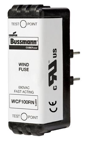 Low voltage, branch circuit fuses WCF fast-acting 690 V wind power CUEFuse Finger-safe, non-indicating, fast-acting CUEFuse for wind power generation systems with a maximum clearing time at 200%
