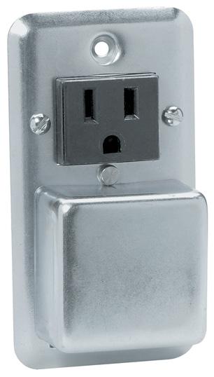 Versions are available for a fused outlet, switch or plain circuit that fit standard sized electrical boxes. See catalog numbers for available configurations by box type.