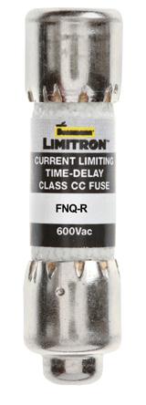 Low voltage, branch circuit fuses FNQ-R Class CC Limitron time-delay rejectiontype fuse Time-delay, branch circuit, rejection-type fuse.