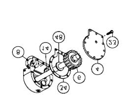 Remove motor and coupling #3 from #1 adapter by unscrewing two #27 capscrews with lockwasher. Remove keys #11 from worm shaft. Unscrew four capscrews #26 and remove adapter from gear housing.