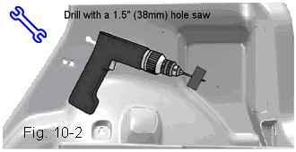 Use a drill with a 8 mm drill bit to drill pilot hole. (Fig.