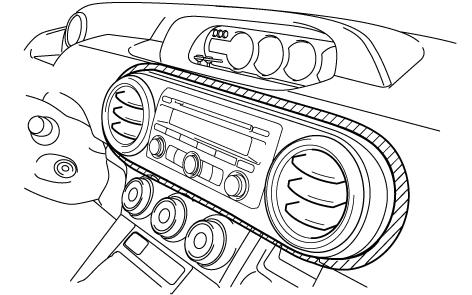 Remove the Radio/Player Head Unit (a) In order to prevent scratches, apply