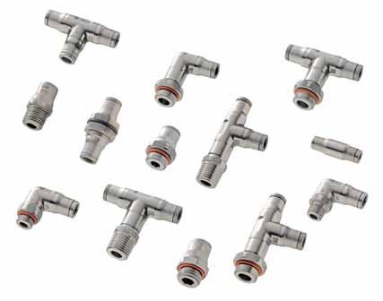 aggressive environments - : a range of instant fittings in full 316L stainless steel (except for the collet in 303), with