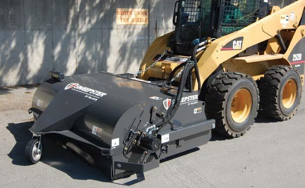 SWEEPERS FOR SKID STEER LOADERS VRS-SSL Collector Sweeper, High Capacity - Hydraulic Drive Volumizer Bar increases bucket capacity by 22% High dump feature Tool-less brush adjustment Heavy duty
